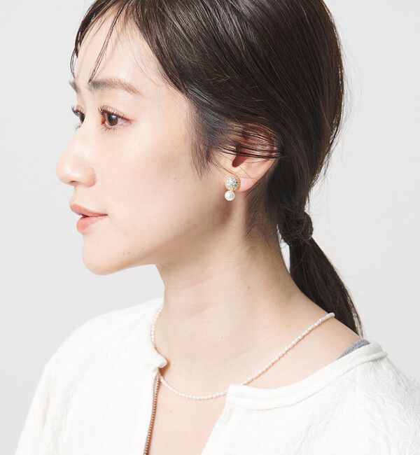 UNITED ARROWS「パヴェボール＆イミテーションパール イヤリング」|イヤリング|