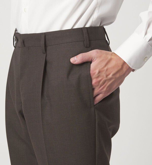 UNITED ARROWS green label relaxing「VITALE BARBERIS CANONICO ラスティック 無地 CLS 1プリーツ スーツパンツ セットアップパンツ」|スーツ|