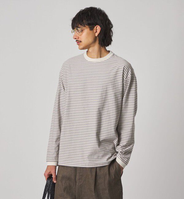 STEVEN ALAN「＜Steven Alan＞ オーガニックコットン アソート ボーダー ロングスリーブ Tシャツ BOLD」|Tシャツ・カットソー|