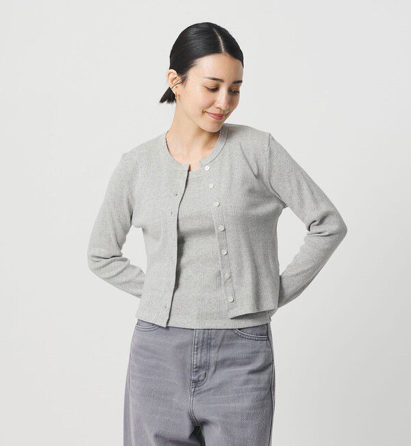 BEAUTY&YOUTH UNITED ARROWS「コットン パターンメッシュ キャミソール」|タンクトップ|MD.GRAY