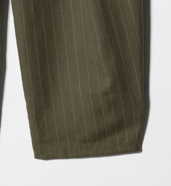 BEAUTY&YOUTH UNITED ARROWS「麻ブレンド ストライプ タブ タックパンツ」|スラックス|