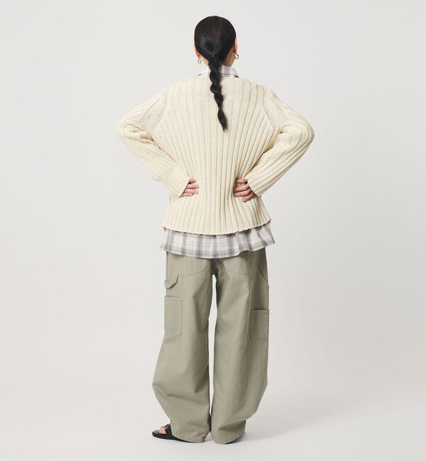 BEAUTY&YOUTH UNITED ARROWS「レーヨンブレンド ワイドリブ Vネックニットプルオーバー」|ニット・セーター|