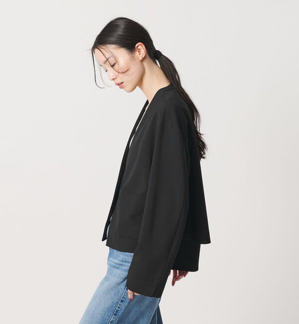 BEAUTY&YOUTH UNITED ARROWS「ポリエステルブレンド カラーレス ショートジャケット」|ノーカラージャケット|