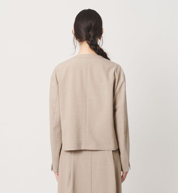 BEAUTY&YOUTH UNITED ARROWS「ポリエステルブレンド カラーレス ショートジャケット」|ノーカラージャケット|