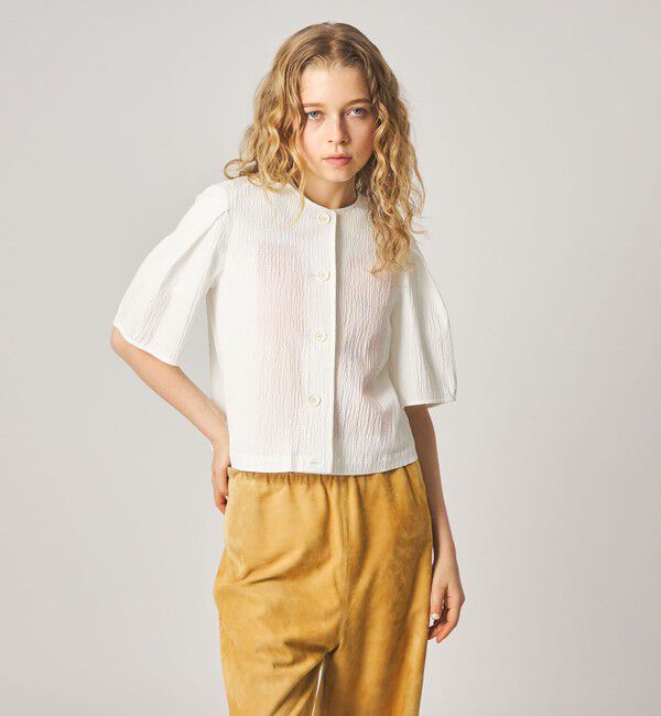 STEVEN ALAN「＜Steven Alan＞リップル コットン ブラウス」|シャツ・ブラウス|WHITE