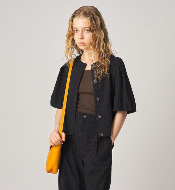 STEVEN ALAN「＜Steven Alan＞リップル コットン ブラウス」|シャツ・ブラウス|BLACK