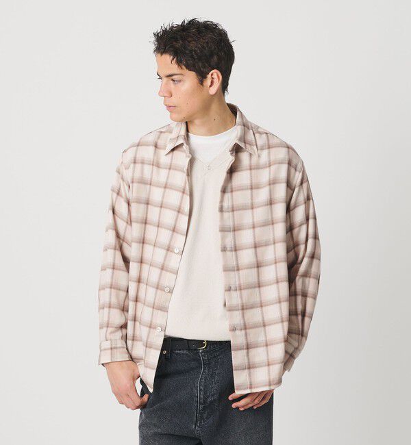 BEAUTY&YOUTH UNITED ARROWS「レイヤード オンブレチェック レギュラー シャツ GRANDE TAPERD型」|シャツ・ブラウス|
