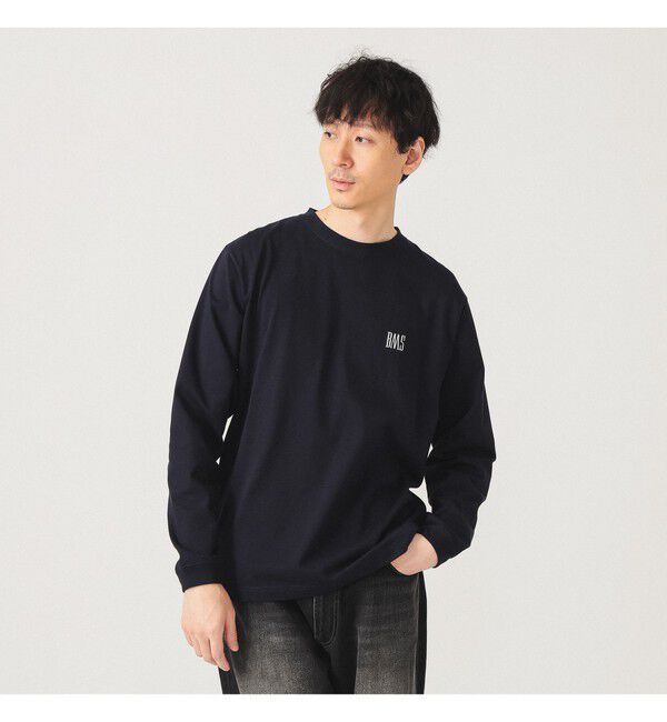 BEAMS「BMSロゴ ロングスリーブ Tシャツ」|Tシャツ・カットソー|NAVY