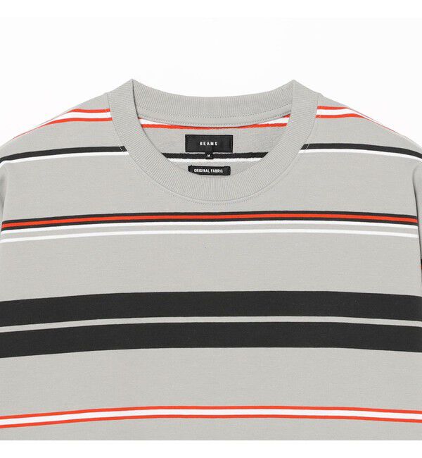 BEAMS「【ワイドフィット】マルチボーダー クルーネック スウェット」|Tシャツ・カットソー|