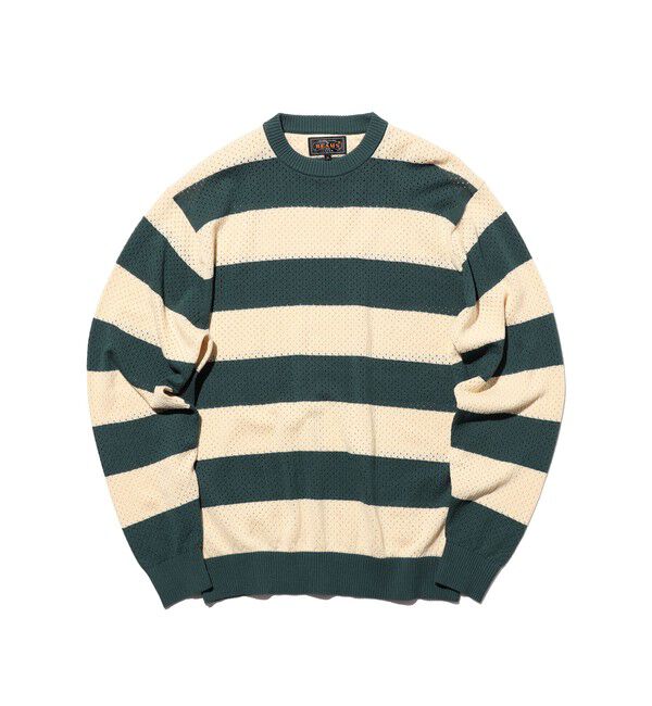 BEAMS PLUS「Crew Rugger Stripe」|ニット・セーター|