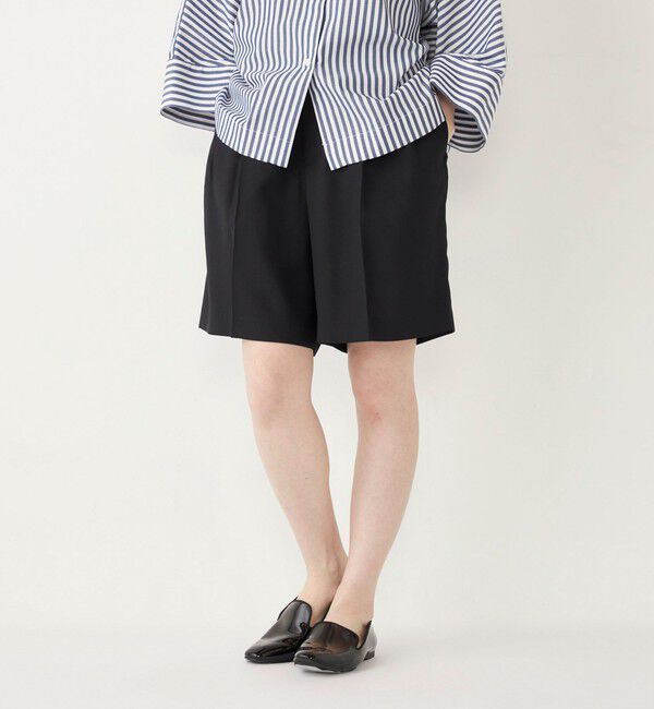 SHIPS Colors 「SHIPS Colors:〈手洗い可能〉クリスピー タック ショーツ(セットアップ対応可能)」|その他|ネイビー