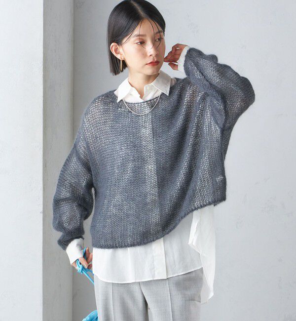 SHIPS for women「モヘヤ メッシュ プルオーバー」|ニット・セーター|