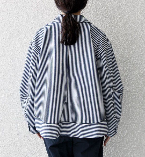 SHIPS any「SHIPS any:〈洗濯機可能〉ヒッコリー ショート テーラード ジャケット」|テーラードジャケット|