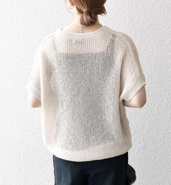 SHIPS any「《予約》SHIPS any:〈手洗い可能〉ギマ  ワイド フレンチ シアー ニット プルオーバー」|ニット・セーター|