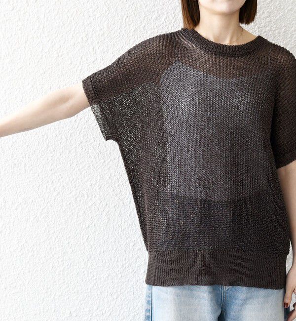 SHIPS any「《予約》SHIPS any:〈手洗い可能〉ギマ  ワイド フレンチ シアー ニット プルオーバー」|ニット・セーター|