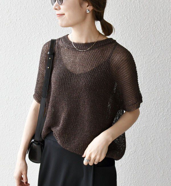 SHIPS any「《予約》SHIPS any:〈手洗い可能〉ギマ  ワイド フレンチ シアー ニット プルオーバー」|ニット・セーター|