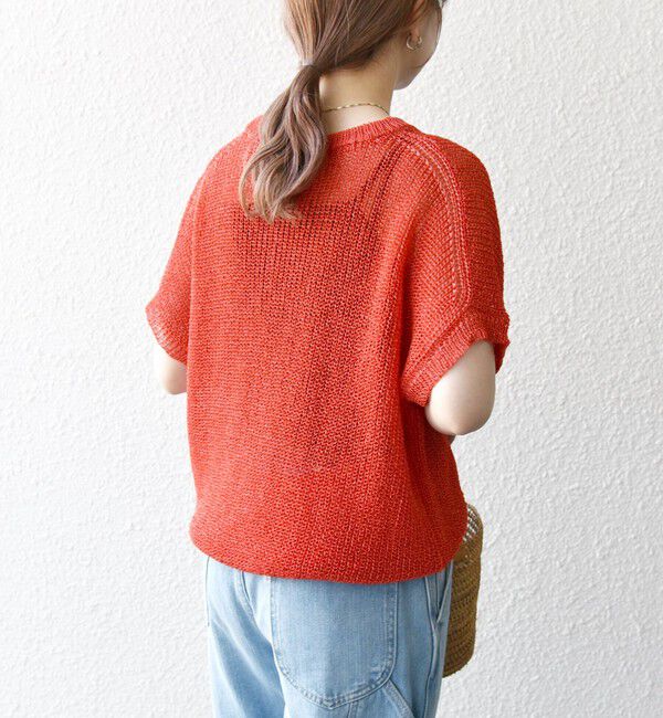 SHIPS any「《予約》SHIPS any:〈手洗い可能〉ギマ  ワイド フレンチ シアー ニット プルオーバー」|ニット・セーター|