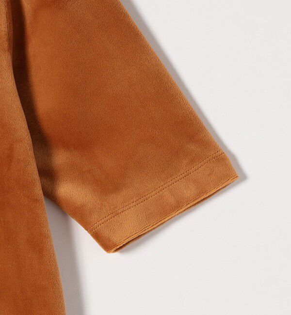 SHIPS any「SHIPS any:〈洗濯機可能〉ポリエステル ベロア ハーフスリーブ コンパクト TEE」|Tシャツ・カットソー|