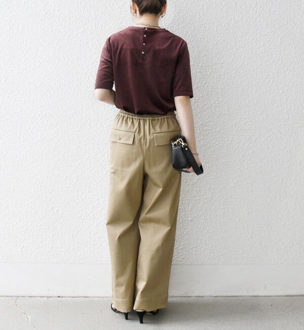 SHIPS any「SHIPS any:〈洗濯機可能〉ポリエステル ベロア ハーフスリーブ コンパクト TEE」|Tシャツ・カットソー|