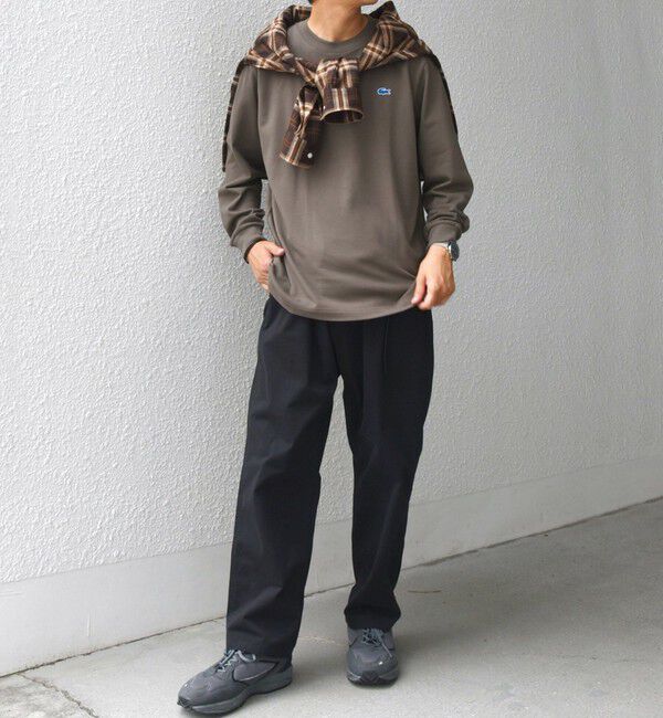 SHIPS any「【SHIPS any別注】LACOSTE: ワンポイント ピケ クルーネック Tシャツ 25AW (ロンT)◇」|Tシャツ・カットソー|