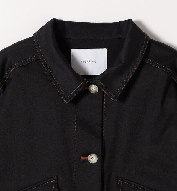 SHIPS any「SHIPS any:〈洗濯機可能〉チノ ステッチ ショート シャツ ジャケット」|ブルゾン・スタジャン|