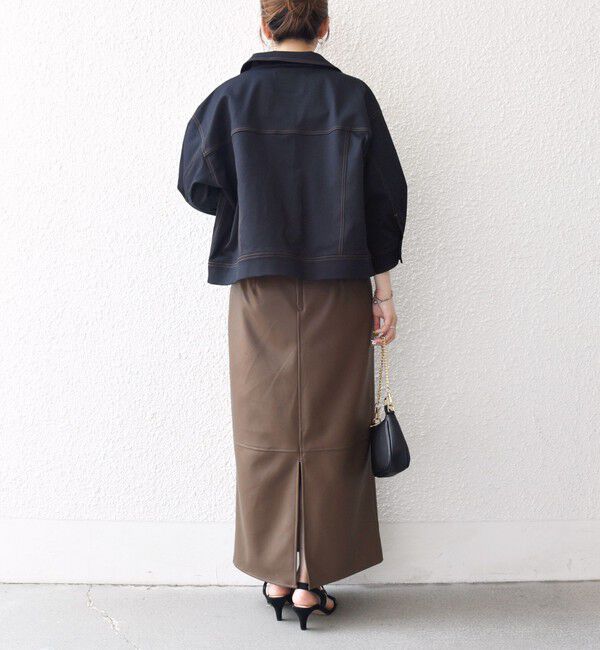 SHIPS any「SHIPS any:〈洗濯機可能〉チノ ステッチ ショート シャツ ジャケット」|ブルゾン・スタジャン|