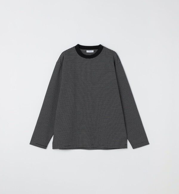 SHIPS any「SHIPS any: デザインリブ ハイゲージ ポンチ マイクロ ボーダー Tシャツ (ロンT)◇」|Tシャツ・カットソー|