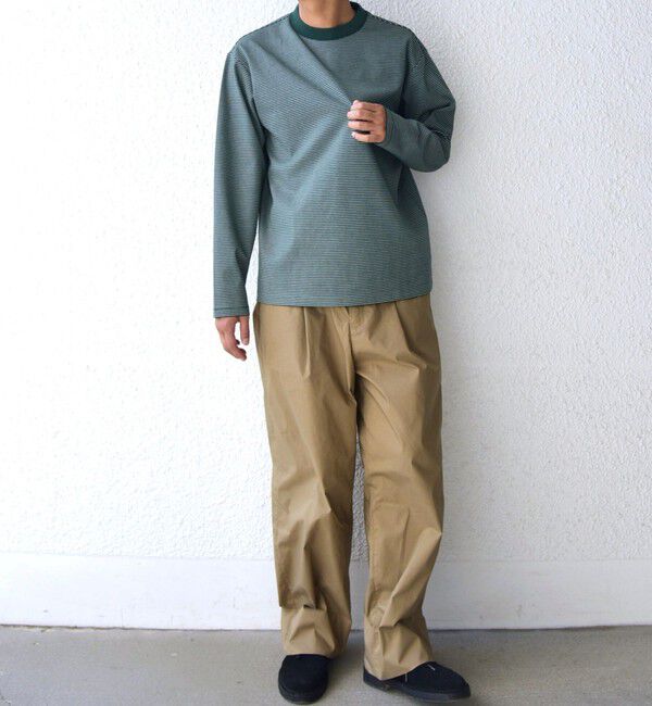 SHIPS any「SHIPS any: デザインリブ ハイゲージ ポンチ マイクロ ボーダー Tシャツ (ロンT)◇」|Tシャツ・カットソー|