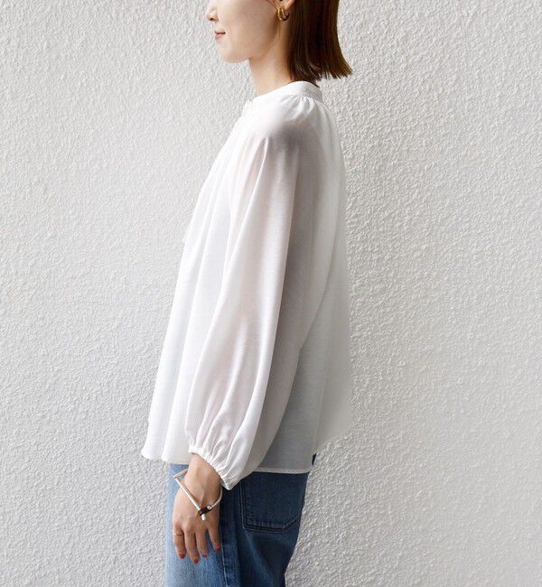 SHIPS for women「〈手洗い可能〉シアー タンブラー デザイン ギャザー ブラウス」|シャツ・ブラウス|