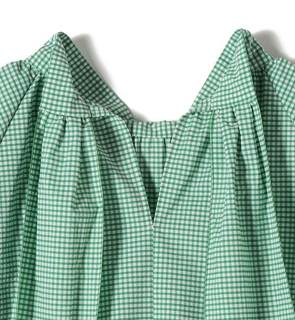 SHIPS for women「SHIPS Primary Navy Label:ストレッチ ギンガム ボウタイ ブラウス」|シャツ・ブラウス|