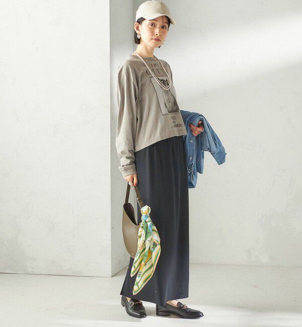 SHIPS for women「【SHIPS別注】Odub: フォト プリント クロップド ロングスリーブ TEE」|Tシャツ・カットソー|