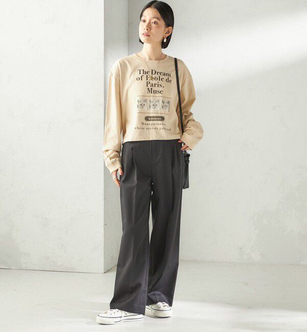 SHIPS for women「【SHIPS別注】Odub: フォト プリント クロップド ロングスリーブ TEE」|Tシャツ・カットソー|