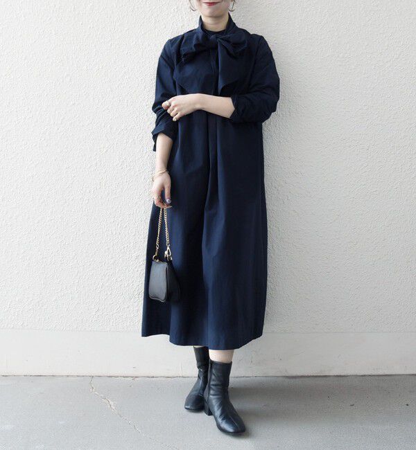 SHIPS any「SHIPS any:〈洗濯機可能〉タイプライター ボウタイ リボン シャツ ワンピース」|ワンピース|