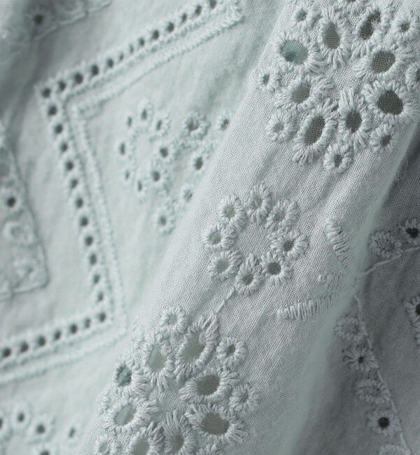 SHIPS KIDS「SHIPS KIDS:100～130cm / レース エンブロイダリー ペプラム ブラウス」|シャツ・ブラウス|