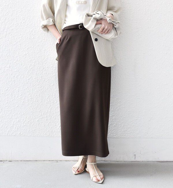 SHIPS for women「堀田茜&times;SHIPS:〈手洗い可能〉ベルト 付き ジョーゼット スカート」|スカート|