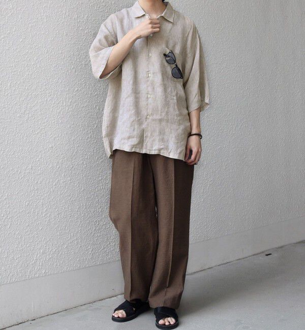 SHIPS any「SHIPS any:〈洗濯機可能〉ピュアリネン リラックス オープンカラー シャツ◆」|シャツ・ブラウス|