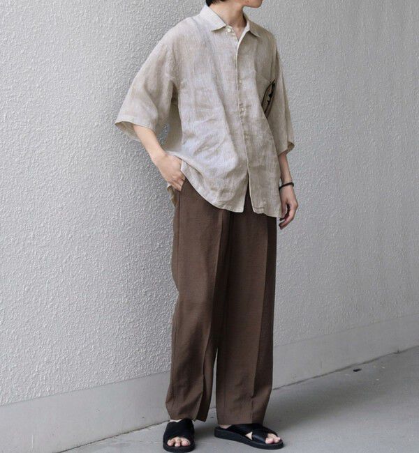 SHIPS any「SHIPS any:〈洗濯機可能〉ピュアリネン リラックス オープンカラー シャツ◆」|シャツ・ブラウス|