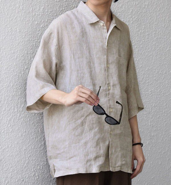 SHIPS any「SHIPS any:〈洗濯機可能〉ピュアリネン リラックス オープンカラー シャツ◆」|シャツ・ブラウス|