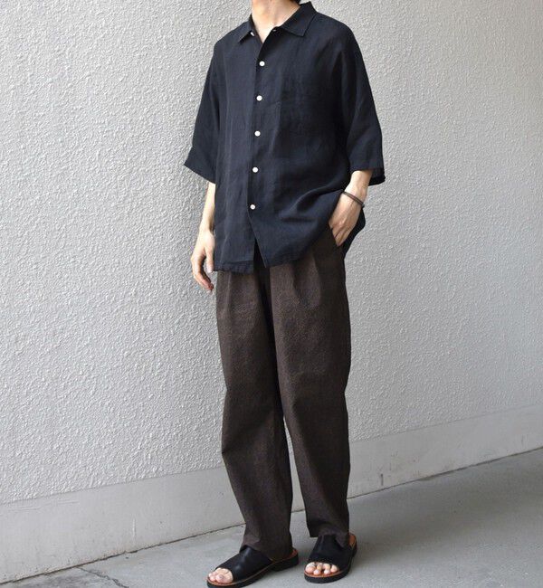 SHIPS any「SHIPS any:〈洗濯機可能〉ピュアリネン リラックス オープンカラー シャツ◆」|シャツ・ブラウス|