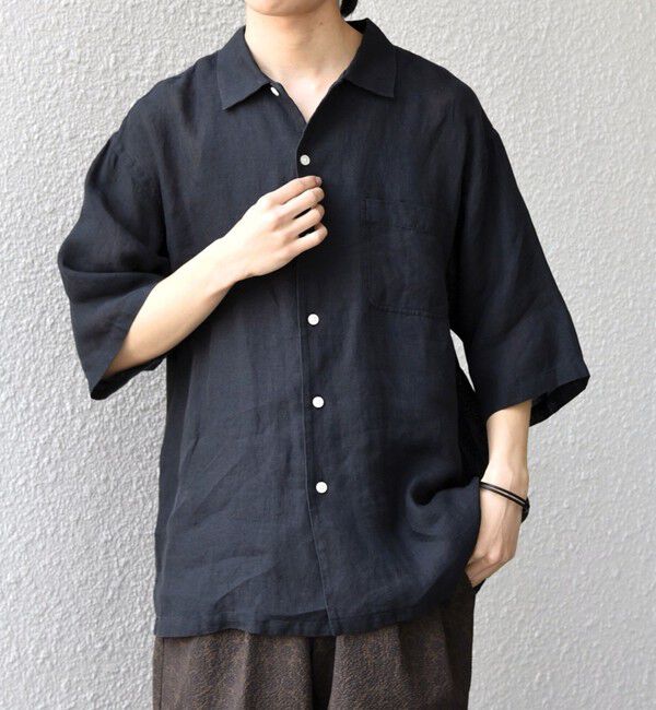 SHIPS any「SHIPS any:〈洗濯機可能〉ピュアリネン リラックス オープンカラー シャツ◆」|シャツ・ブラウス|
