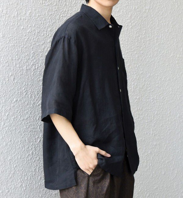 SHIPS any「SHIPS any:〈洗濯機可能〉ピュアリネン リラックス オープンカラー シャツ◆」|シャツ・ブラウス|