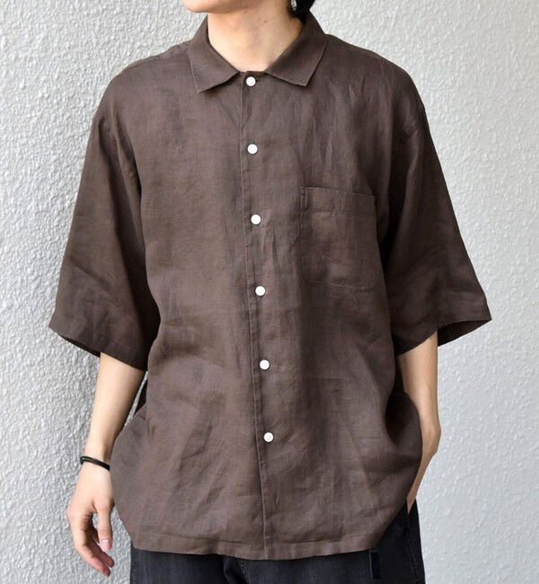 SHIPS any「SHIPS any:〈洗濯機可能〉ピュアリネン リラックス オープンカラー シャツ◆」|シャツ・ブラウス|