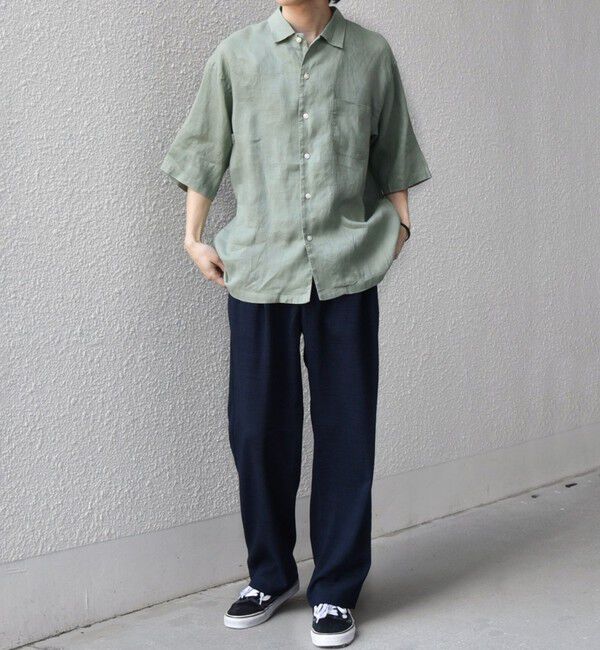 SHIPS any「SHIPS any:〈洗濯機可能〉ピュアリネン リラックス オープンカラー シャツ◆」|シャツ・ブラウス|