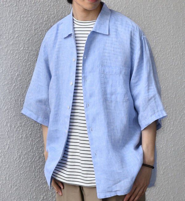 SHIPS any「SHIPS any:〈洗濯機可能〉ピュアリネン リラックス オープンカラー シャツ◆」|シャツ・ブラウス|