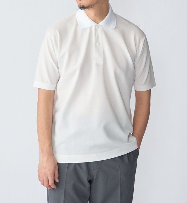 SHIPS「SHIPS:〈洗濯機可能〉FIELD SENSOR(R) ショート スリーブ ポロシャツ(セットアップ対応)」|Tシャツ・カットソー|ホワイト