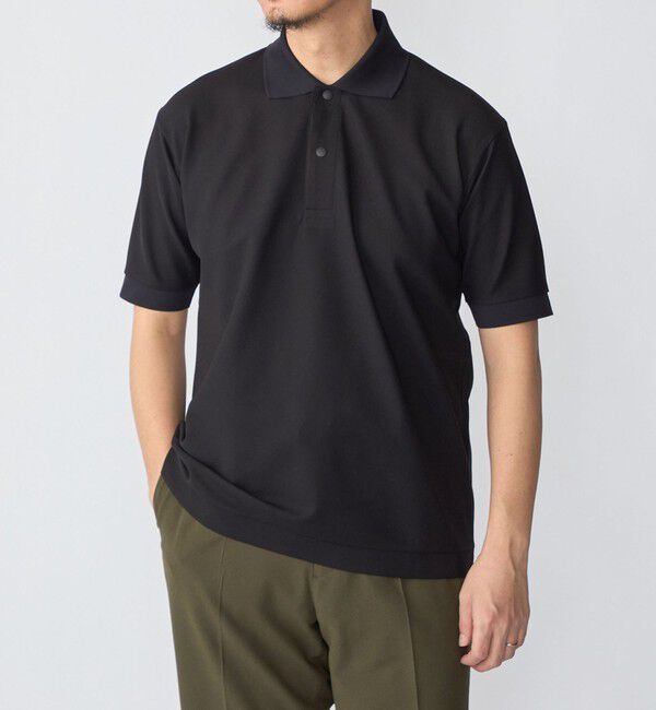 SHIPS「SHIPS:〈洗濯機可能〉FIELD SENSOR(R) ショート スリーブ ポロシャツ(セットアップ対応)」|Tシャツ・カットソー|ブラック