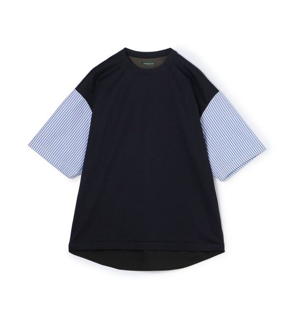 TOMORROWLAND MENS「コットン天竺 シャツコンビショートスリーブクルーネックプルオーバー」|Tシャツ・カットソー|