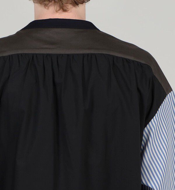 TOMORROWLAND MENS「コットン天竺 シャツコンビショートスリーブクルーネックプルオーバー」|Tシャツ・カットソー|