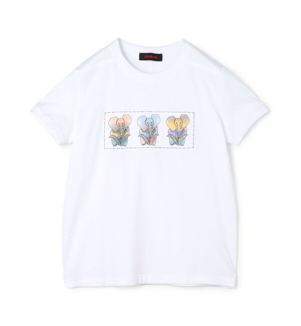 CABaN「スビンコットン ELEPHANTグラデーションプリントTシャツ」|Tシャツ・カットソー|12 ホワイト系