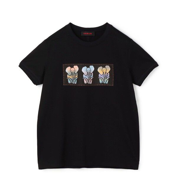 CABaN「スビンコットン ELEPHANTグラデーションプリントTシャツ」|Tシャツ・カットソー|18 ブラック系